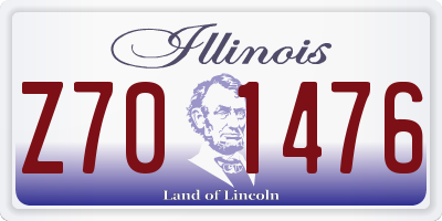 IL license plate Z701476