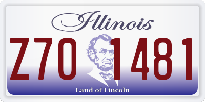 IL license plate Z701481