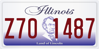 IL license plate Z701487