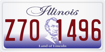 IL license plate Z701496