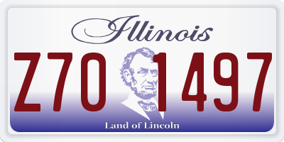 IL license plate Z701497