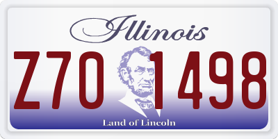 IL license plate Z701498