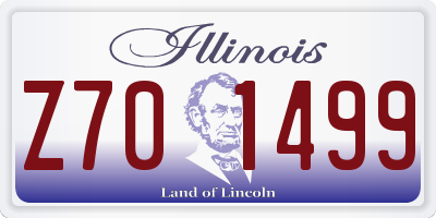 IL license plate Z701499