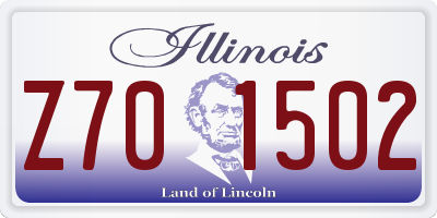 IL license plate Z701502