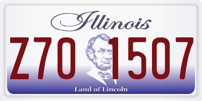 IL license plate Z701507