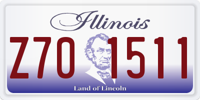 IL license plate Z701511