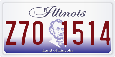 IL license plate Z701514