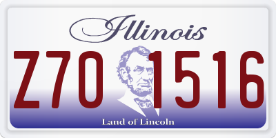IL license plate Z701516