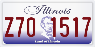 IL license plate Z701517