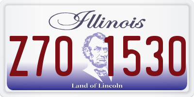 IL license plate Z701530