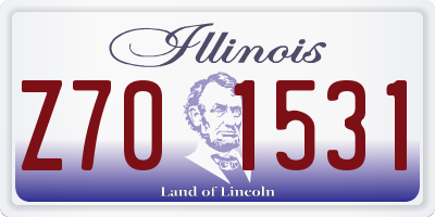 IL license plate Z701531