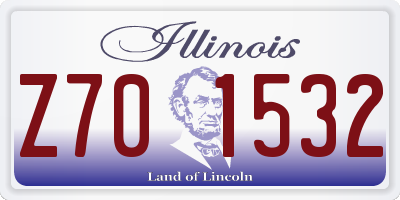 IL license plate Z701532
