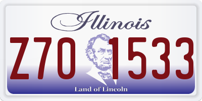 IL license plate Z701533