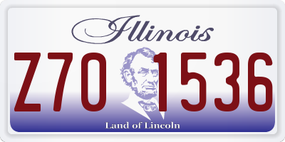 IL license plate Z701536