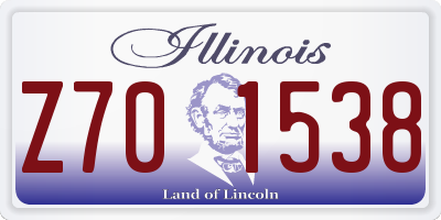 IL license plate Z701538