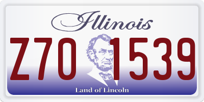 IL license plate Z701539