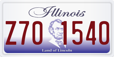IL license plate Z701540