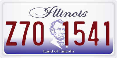IL license plate Z701541