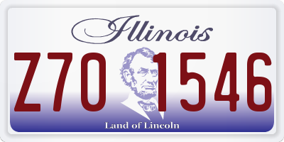 IL license plate Z701546