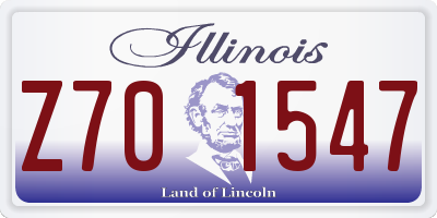 IL license plate Z701547