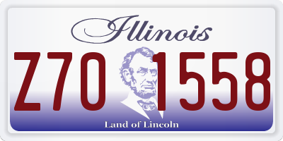 IL license plate Z701558