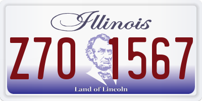 IL license plate Z701567