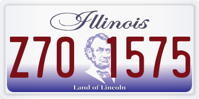 IL license plate Z701575