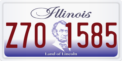 IL license plate Z701585