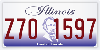 IL license plate Z701597