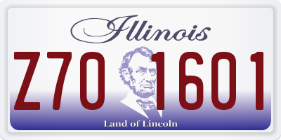 IL license plate Z701601