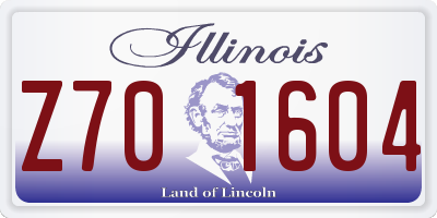 IL license plate Z701604