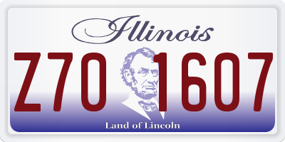 IL license plate Z701607