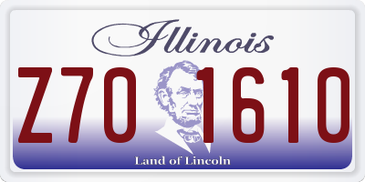 IL license plate Z701610
