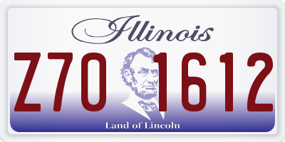 IL license plate Z701612
