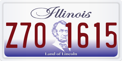 IL license plate Z701615