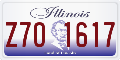 IL license plate Z701617