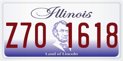 IL license plate Z701618