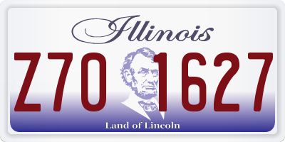 IL license plate Z701627