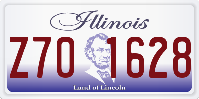 IL license plate Z701628