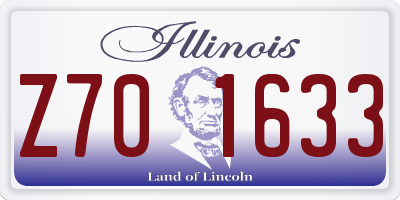 IL license plate Z701633