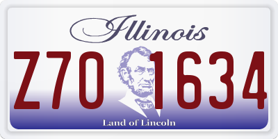 IL license plate Z701634
