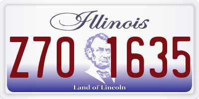 IL license plate Z701635
