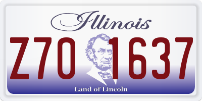 IL license plate Z701637