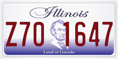 IL license plate Z701647