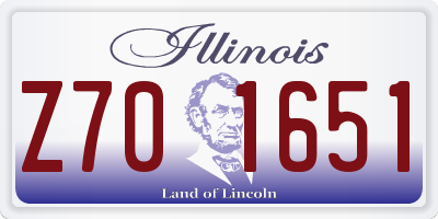 IL license plate Z701651