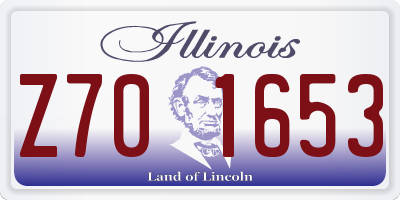 IL license plate Z701653