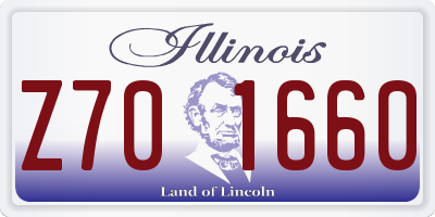 IL license plate Z701660