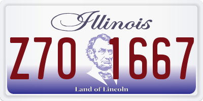 IL license plate Z701667
