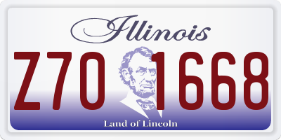IL license plate Z701668