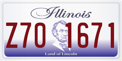 IL license plate Z701671